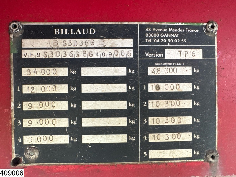 Billaud Chassis Wood transport, Jonsered, Extendable. - Log semi-trailer: picture 4 Billaud Chassis Wood transport, Jonsered, Extendable. - Log semi-trailer: picture 4