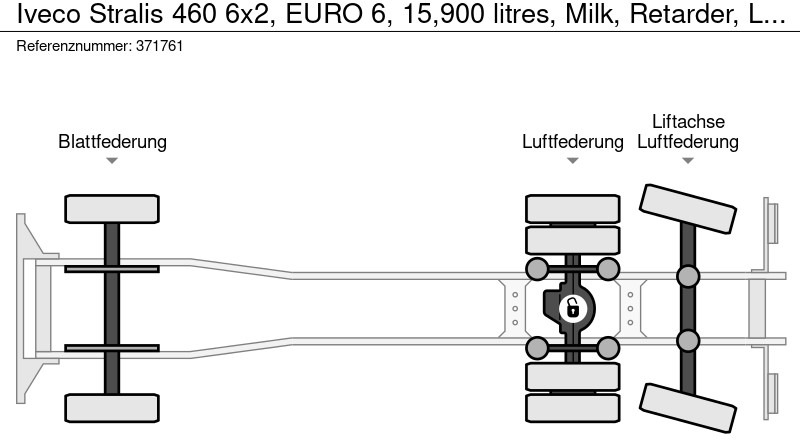 Tank truck Iveco Stralis 460 6x2, EURO 6, 15,900 litres, Milk, Retarder, Lenk: picture 17 Tank truck Iveco Stralis 460 6x2, EURO 6, 15,900 litres, Milk, Retarder, Lenk: picture 17