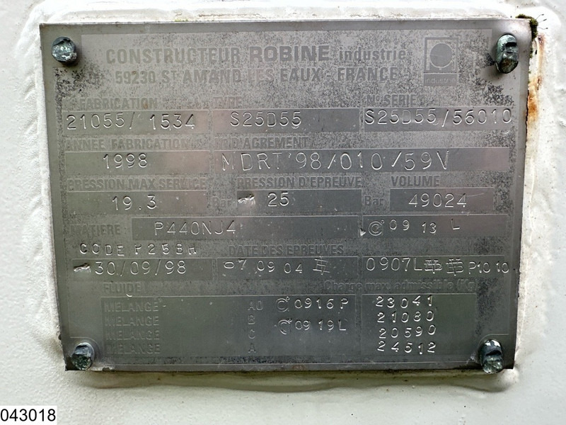 Tank semi-trailer ROBINE Gas 49024 liter, LPG GPL Butane gas, 1 Comp: picture 9