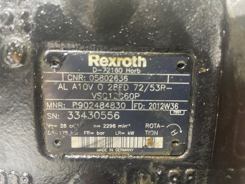 Bomag 05802636-Rexroth A10VO28FD72/53R-Load sensing pump - Hydraulics for Construction machinery: picture 5 Bomag 05802636-Rexroth A10VO28FD72/53R-Load sensing pump - Hydraulics for Construction machinery: picture 5