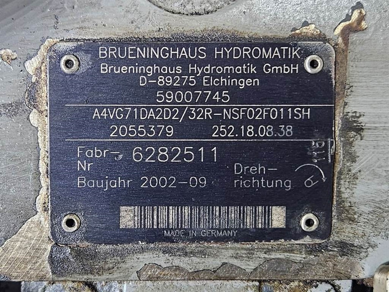 Brueninghaus Hydromatik A4VG71DA2D2/32R-Drive pump/Fahrpumpe - Hydraulics for Construction machinery: picture 4 Brueninghaus Hydromatik A4VG71DA2D2/32R-Drive pump/Fahrpumpe - Hydraulics for Construction machinery: picture 4