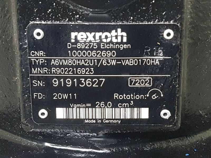 WACKER NEUSON 1000062690-Rexroth A6VM80-Drive motor/Fahrmotor - Hydraulics for Construction machinery: picture 5 WACKER NEUSON 1000062690-Rexroth A6VM80-Drive motor/Fahrmotor - Hydraulics for Construction machinery: picture 5