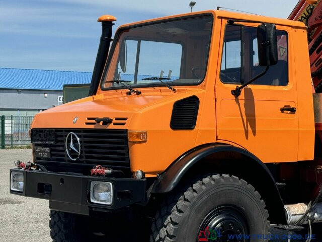Crane truck Unimog U1700 Kran PK16000 + Jib Höhe 22,50m + Winde: picture 9