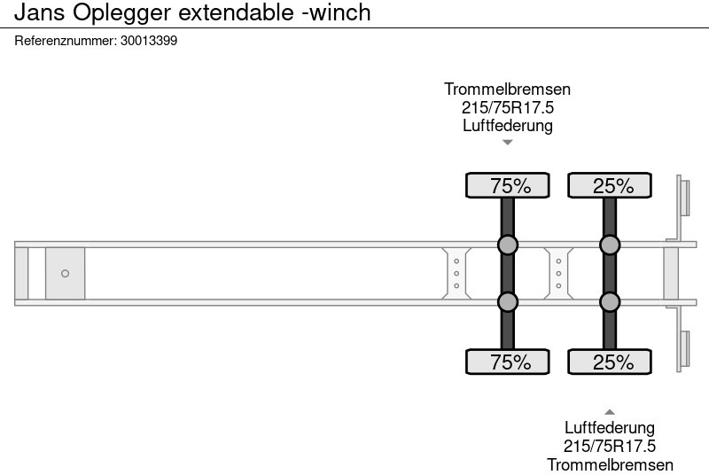 Low loader semi-trailer Jans Oplegger extendable -winch: picture 11