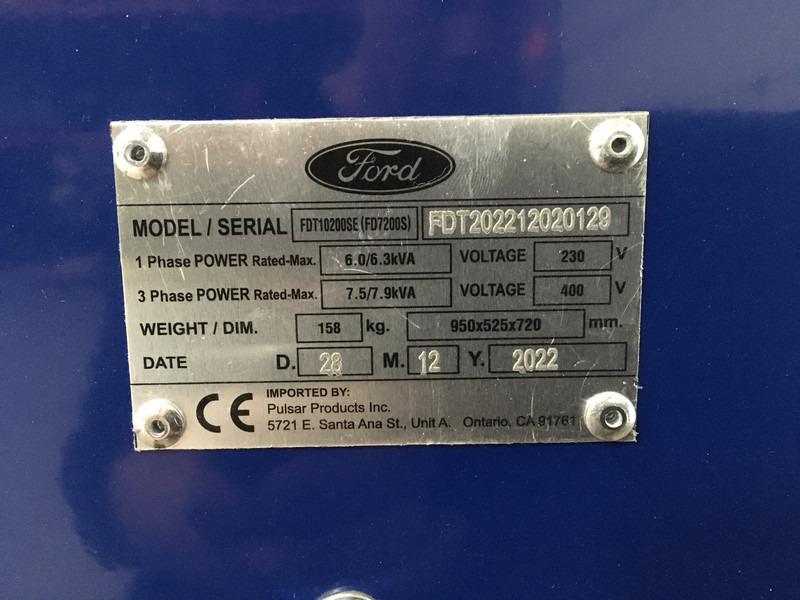 Ford FDT10200SE GENERATOR 7.9KVA NEW - Generator set: picture 5 Ford FDT10200SE GENERATOR 7.9KVA NEW - Generator set: picture 5