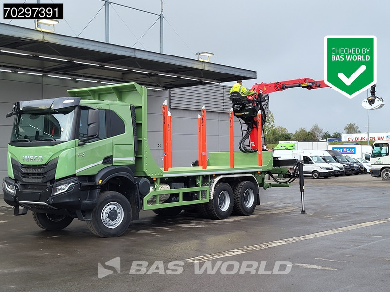 Iveco T-Way 450 6X6 UNUSED! Palfinger Q150Z Crane Retarder Holztransport Big-Axle LED Euro 6 - Log truck, Crane truck: picture 1 Iveco T-Way 450 6X6 UNUSED! Palfinger Q150Z Crane Retarder Holztransport Big-Axle LED Euro 6 - Log truck, Crane truck: picture 1
