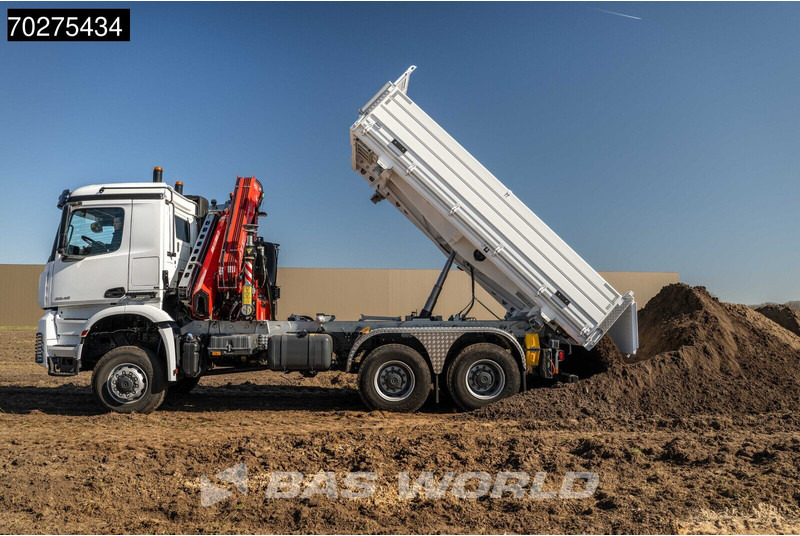 New Tipper, Crane truck Mercedes-Benz Arocs 3348 6X6 Fassi F255A.2.24 xe-dynamic Kran Dreiseitenkipper Navi Euro 6: picture 19
