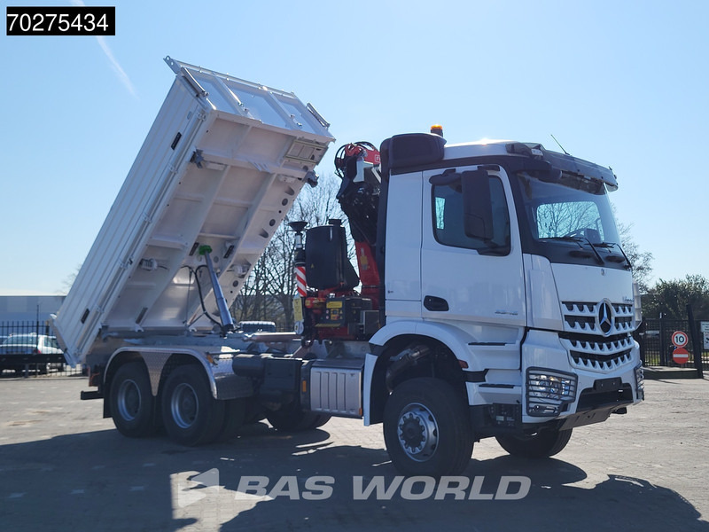 New Tipper, Crane truck Mercedes-Benz Arocs 3348 6X6 Fassi F255A.2.24 xe-dynamic Kran Dreiseitenkipper Navi Euro 6: picture 8
