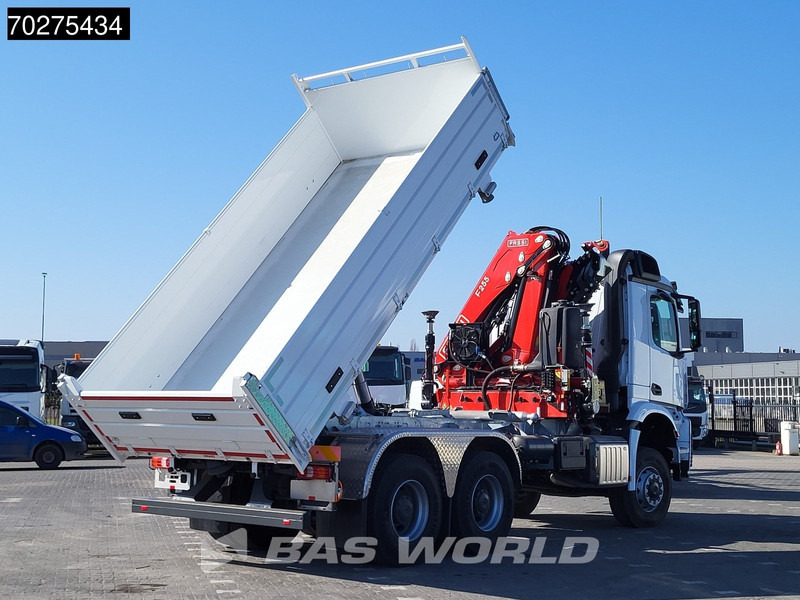 New Tipper, Crane truck Mercedes-Benz Arocs 3348 6X6 Fassi F255A.2.24 xe-dynamic Kran Dreiseitenkipper Navi Euro 6: picture 9