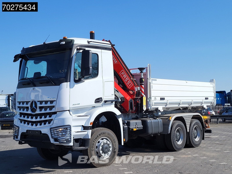 New Tipper, Crane truck Mercedes-Benz Arocs 3348 6X6 Fassi F255A.2.24 xe-dynamic Kran Dreiseitenkipper Navi Euro 6: picture 14
