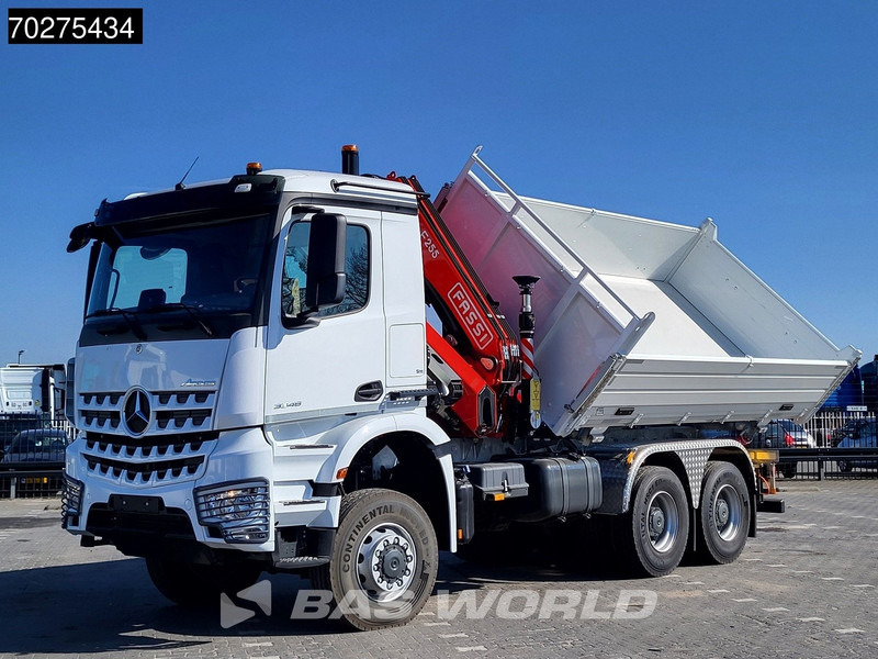 New Tipper, Crane truck Mercedes-Benz Arocs 3348 6X6 Fassi F255A.2.24 xe-dynamic Kran Dreiseitenkipper Navi Euro 6: picture 10