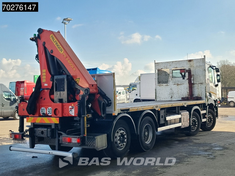 Dropside/ Flatbed truck, Crane truck Renault C 380 8X2 Palfinger PK24001K Remote Lenkachse Euro 6: picture 7