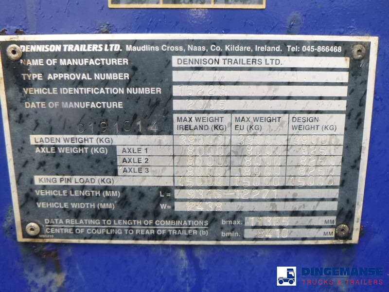Container transporter/ Swap body semi-trailer Dennison 3-axle container trailer 20-30-40-45 ft: picture 16