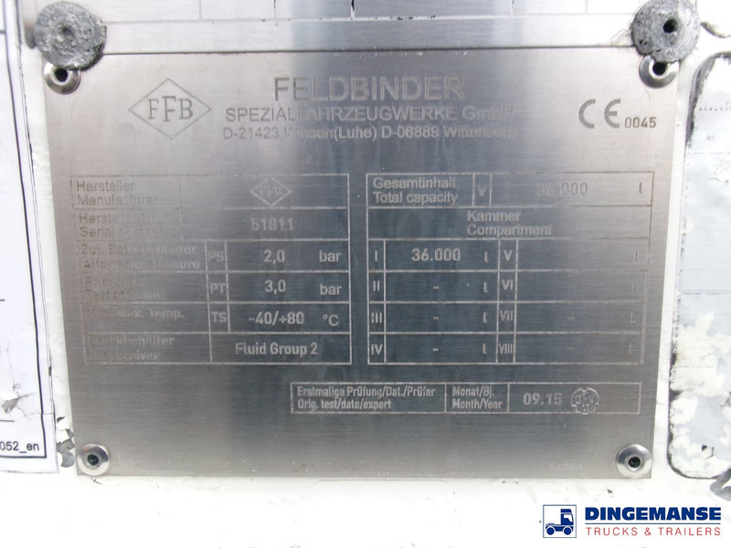Tank semi-trailer Feldbinder Powder tank alu 36 m3 / 1 comp: picture 17
