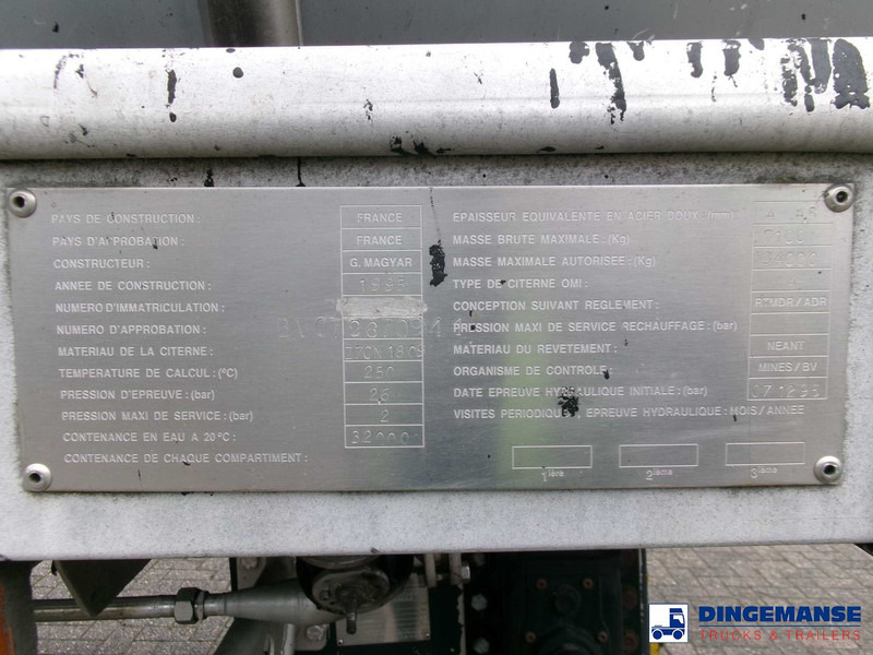 Tank semi-trailer Magyar Bitumen tank inox 32 m3 / 1 comp: picture 20