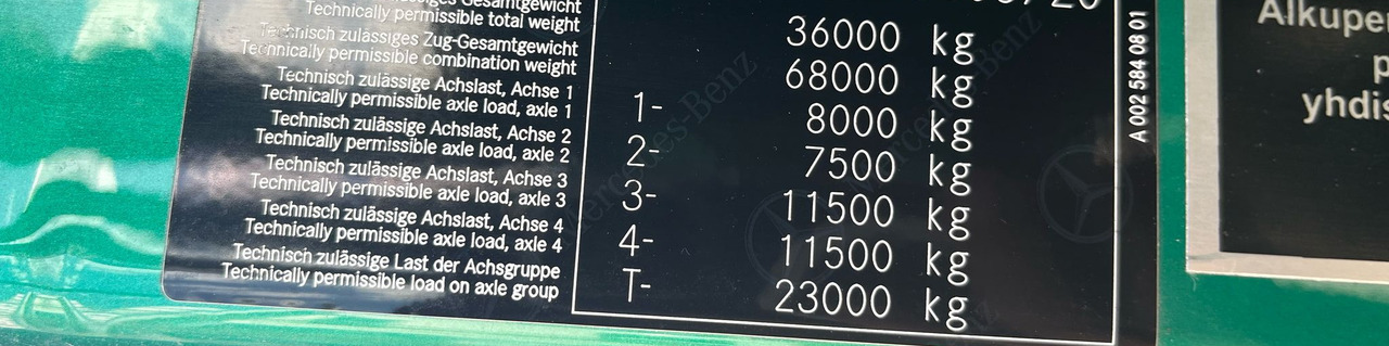 Mercedes-Benz Arocs 3563 8 × 4 / 630 HP / steered axle / Logging superstructure - Log truck: picture 2 Mercedes-Benz Arocs 3563 8 × 4 / 630 HP / steered axle / Logging superstructure - Log truck: picture 2