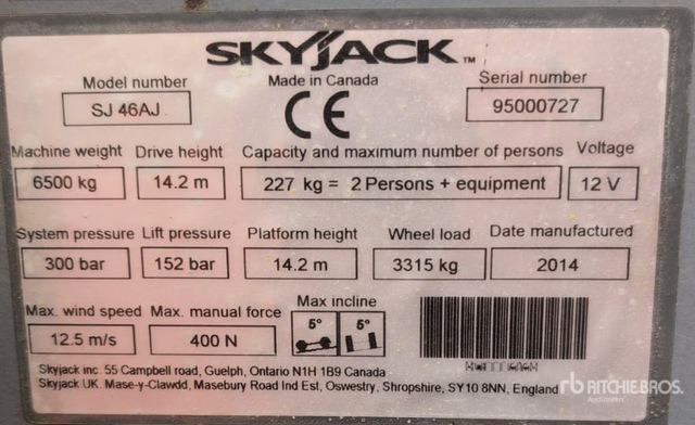 2014 Skyjack SJ46AJ Articulating Boom Lift - Articulated boom: picture 1 2014 Skyjack SJ46AJ Articulating Boom Lift - Articulated boom: picture 1