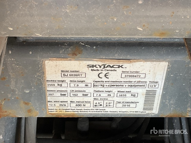 2016 Skyjack SJ6826 RT Scissor Lift - Scissor lift: picture 1 2016 Skyjack SJ6826 RT Scissor Lift - Scissor lift: picture 1