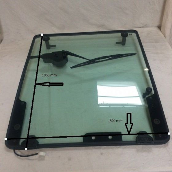 Rear windows for Caterpillar / Mitsubishi - Window and parts for Material handling equipment: picture 1 Rear windows for Caterpillar / Mitsubishi - Window and parts for Material handling equipment: picture 1