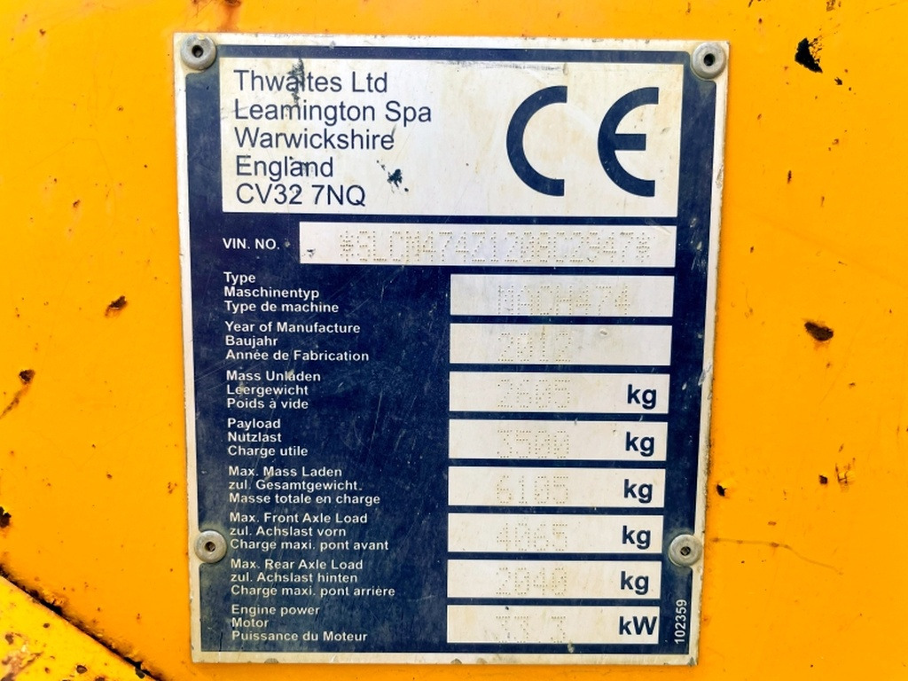 Thwaites Mach 474 (4084) - Mini dumper: picture 3 Thwaites Mach 474 (4084) - Mini dumper: picture 3