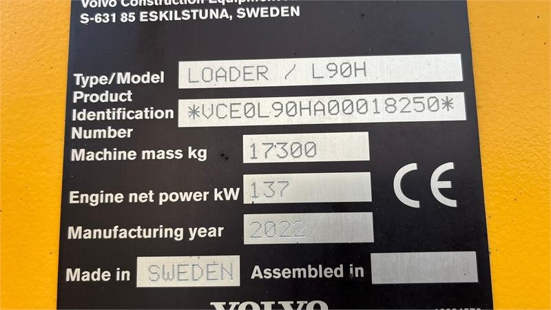 Volvo L90H DK-Maskine med CDC, BSS, 650mm hjul & central - Wheel loader: picture 2 Volvo L90H DK-Maskine med CDC, BSS, 650mm hjul & central - Wheel loader: picture 2