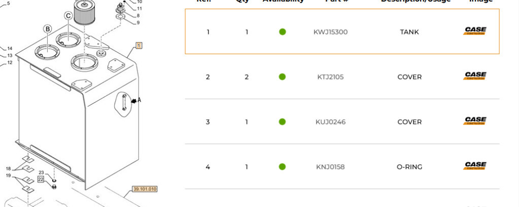 Case KWJ15300 - Hydraulic tank for Construction machinery: picture 1 Case KWJ15300 - Hydraulic tank for Construction machinery: picture 1