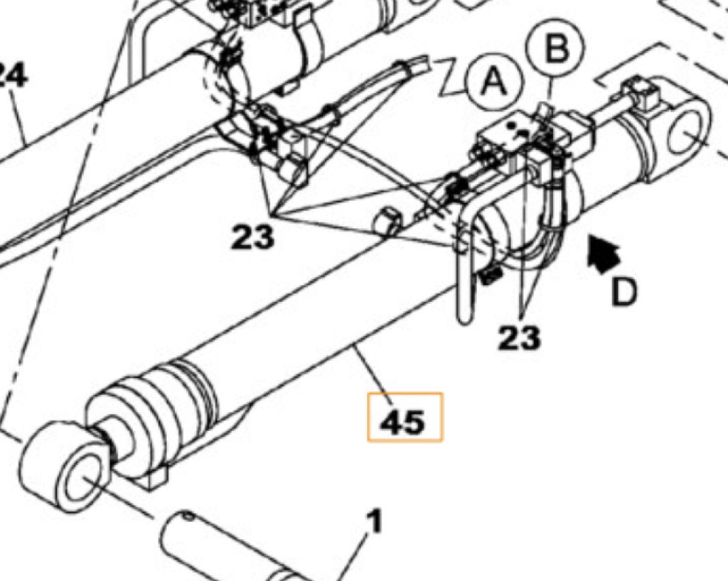 Case KWV10820 - Hydraulic cylinder for Construction machinery: picture 1 Case KWV10820 - Hydraulic cylinder for Construction machinery: picture 1