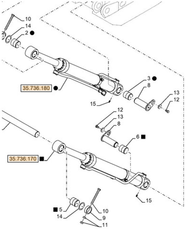 Case KWV14460 - KWV14460 LH - Hydraulic cylinder for Construction machinery: picture 1 Case KWV14460 - KWV14460 LH - Hydraulic cylinder for Construction machinery: picture 1