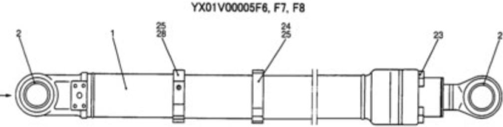New Holland YX01V00005F7 - Hydraulic cylinder for Construction machinery: picture 3 New Holland YX01V00005F7 - Hydraulic cylinder for Construction machinery: picture 3