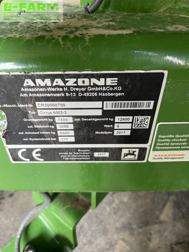 Amazone cirrus 6003-2 - Seed drill: picture 1 Amazone cirrus 6003-2 - Seed drill: picture 1