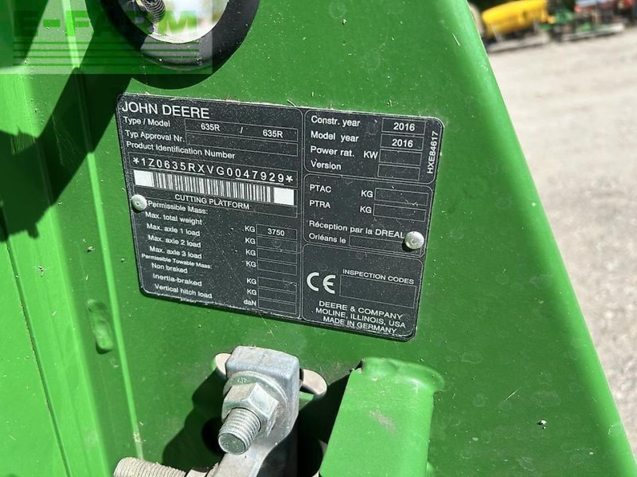 John Deere 635r m/vogn - Forage harvester attachment: picture 3 John Deere 635r m/vogn - Forage harvester attachment: picture 3