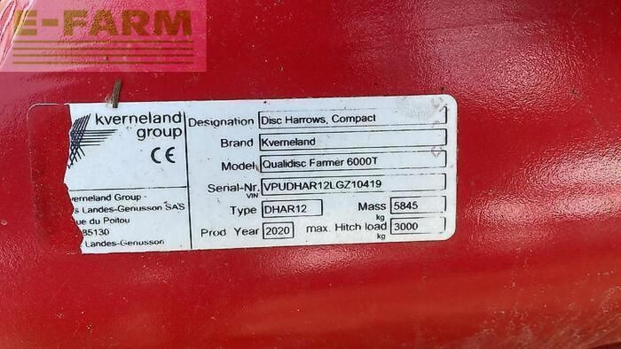 Kverneland qualidisc farmer 6000 t - Disc harrow: picture 5 Kverneland qualidisc farmer 6000 t - Disc harrow: picture 5