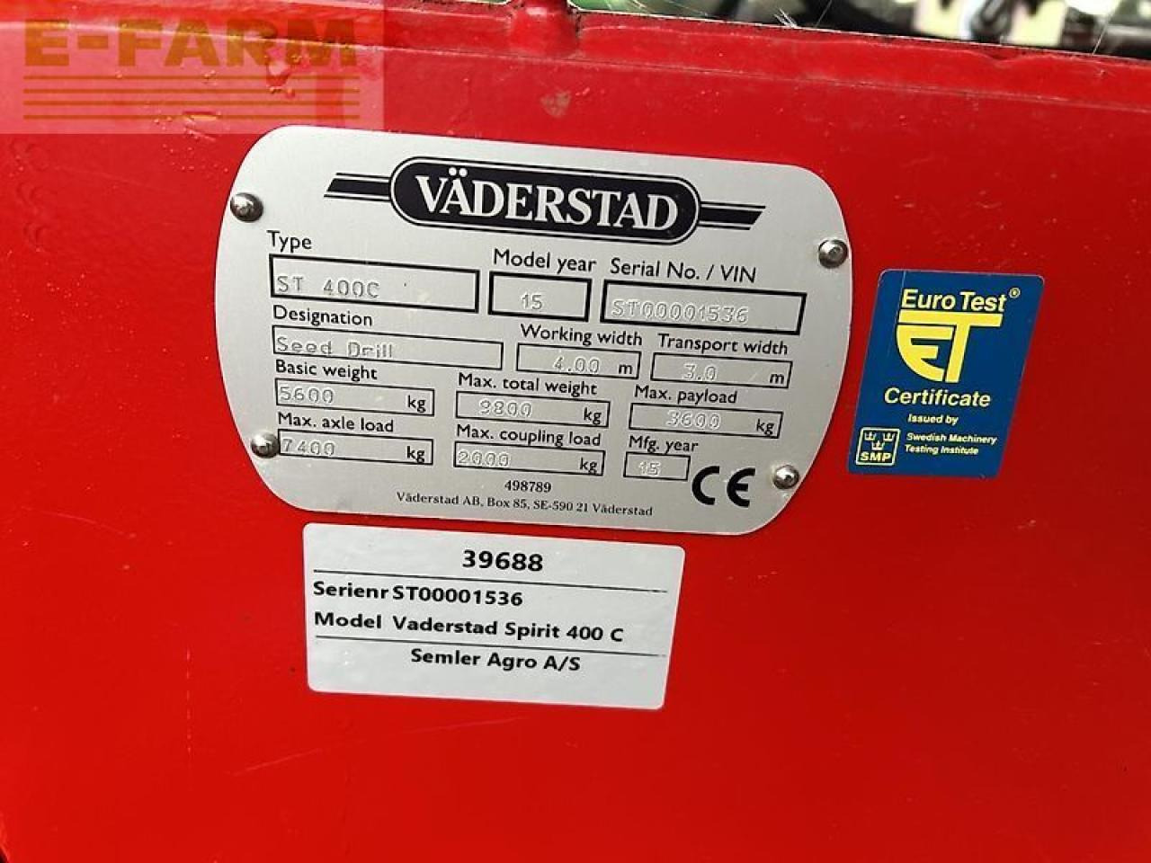 Väderstad spirit 400c - Seed drill: picture 4 Väderstad spirit 400c - Seed drill: picture 4