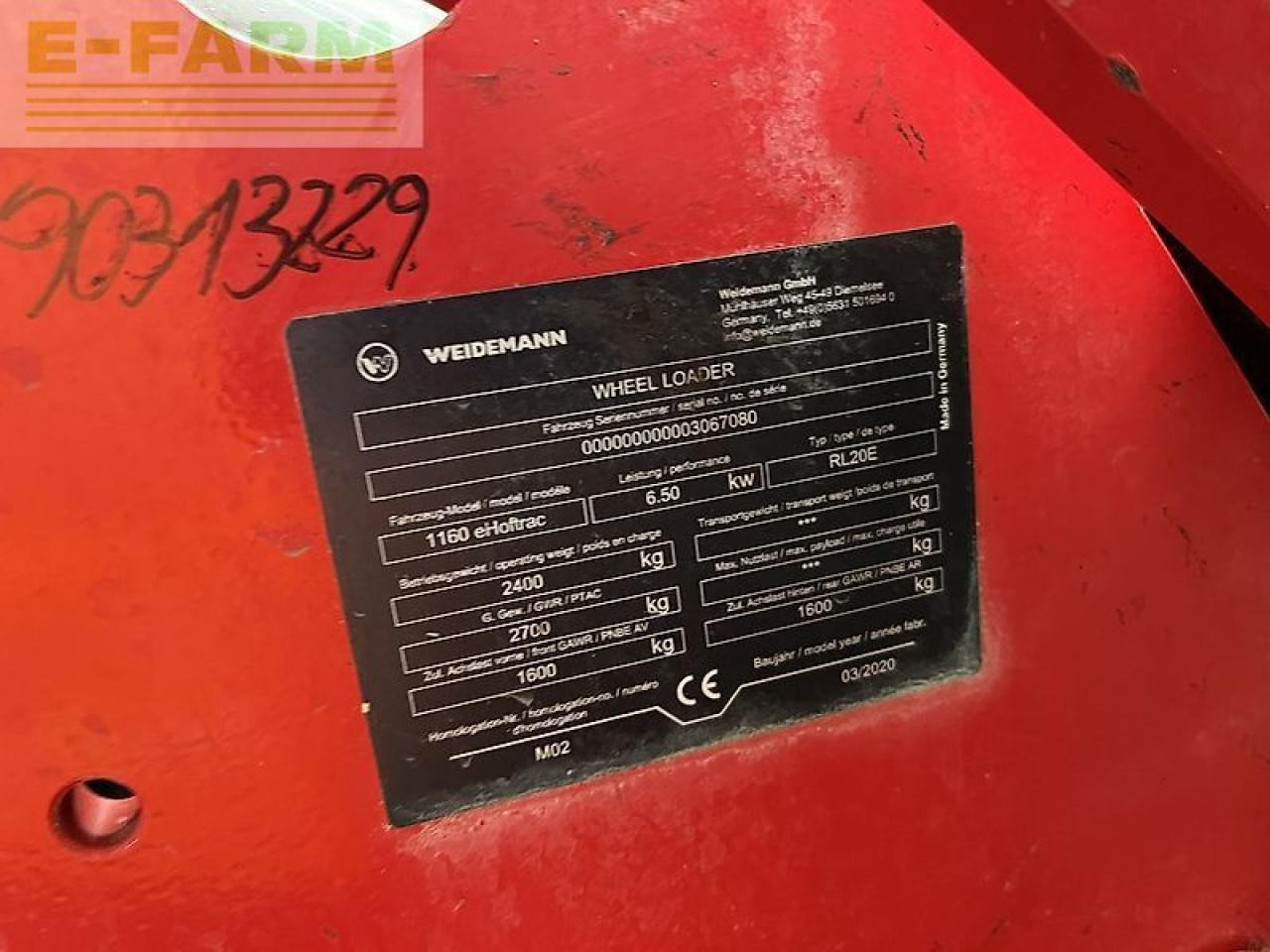 Mini excavator Weidemann 1160e mit typisierung, 310ah: picture 19