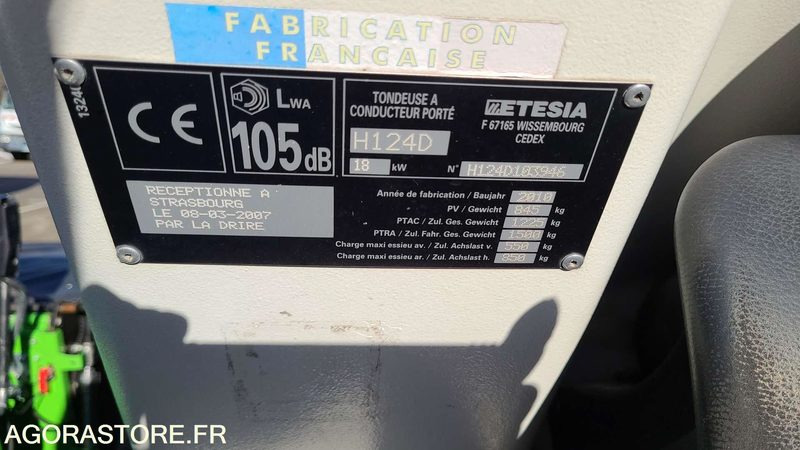 Tondeuse - Etesia H124D - BB637GN - Garden mower: picture 4 Tondeuse - Etesia H124D - BB637GN - Garden mower: picture 4