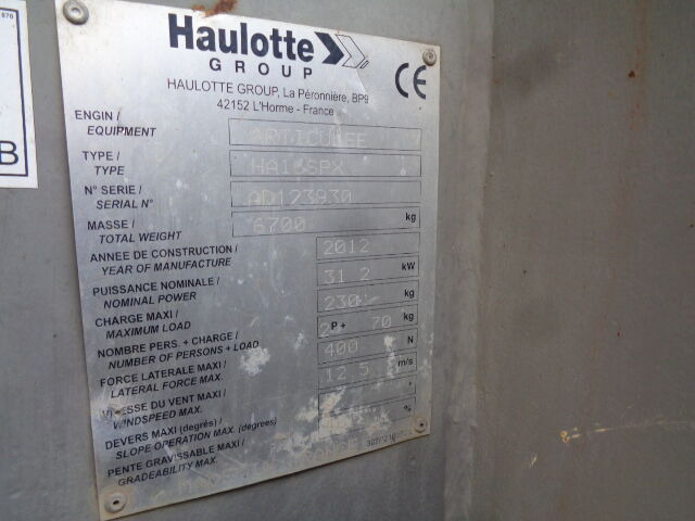 Leasing of  Haulotte HA16SPX Haulotte HA16SPX: picture 18