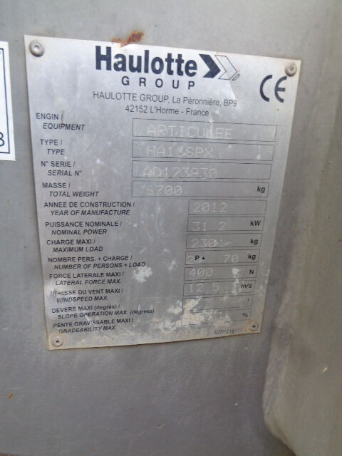 Leasing of  Haulotte HA16SPX Haulotte HA16SPX: picture 19