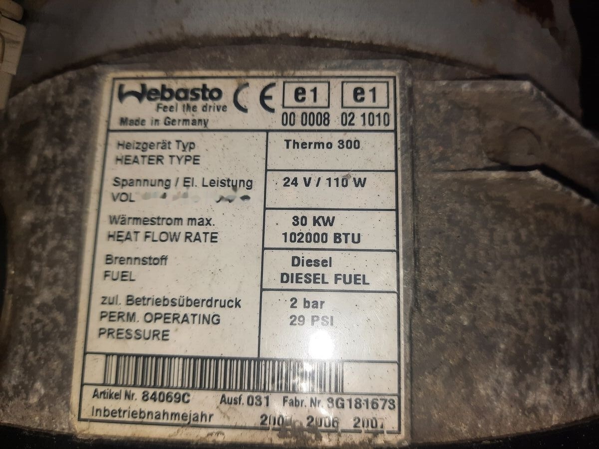 Webasto termo 300 Scania - Heating/ Ventilation for Truck: picture 2 Webasto termo 300 Scania - Heating/ Ventilation for Truck: picture 2