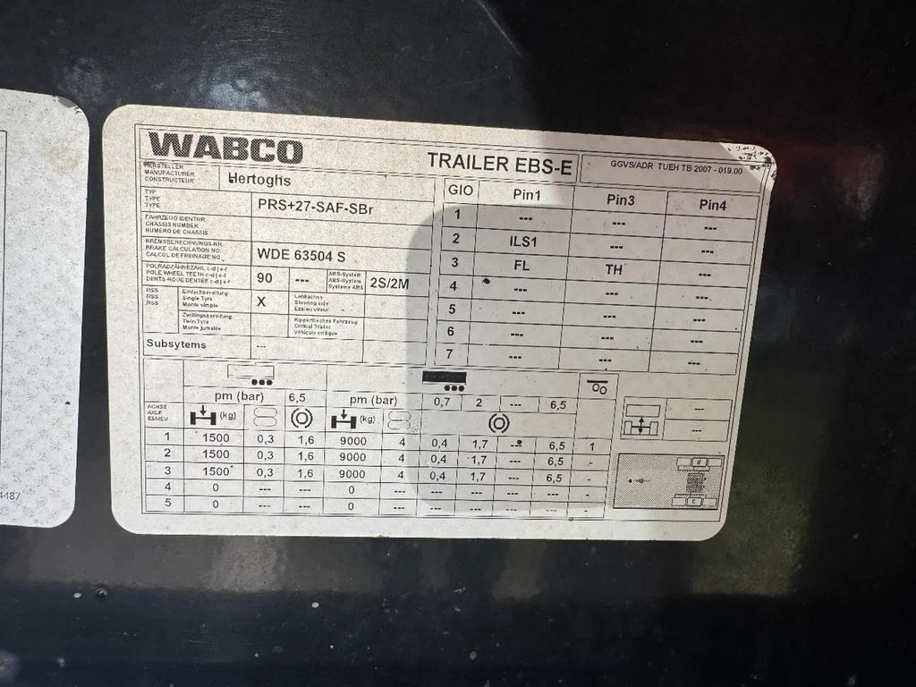 Closed box semi-trailer Hertoghs BOX TRAILER - 3 AXLE SAF 1 LIFT AXLE: picture 10