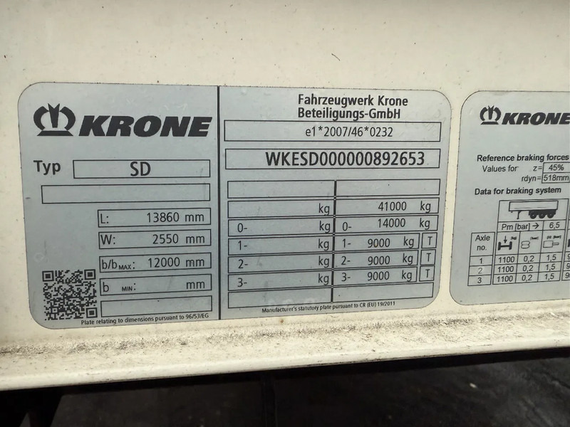 Leasing of Krone SD - 3 AXLE + SLIDING ROOF Krone SD - 3 AXLE + SLIDING ROOF: picture 16 Leasing of Krone SD - 3 AXLE + SLIDING ROOF Krone SD - 3 AXLE + SLIDING ROOF: picture 16