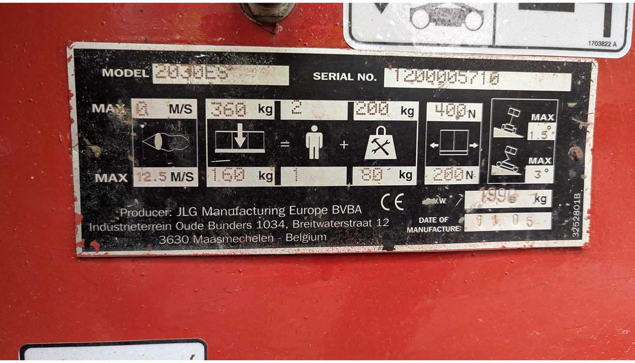 JLG - 2030ES - AERIAL WORK PLATFORMS (NO. 28302) - 2005 - Aerial platform: picture 5 JLG - 2030ES - AERIAL WORK PLATFORMS (NO. 28302) - 2005 - Aerial platform: picture 5