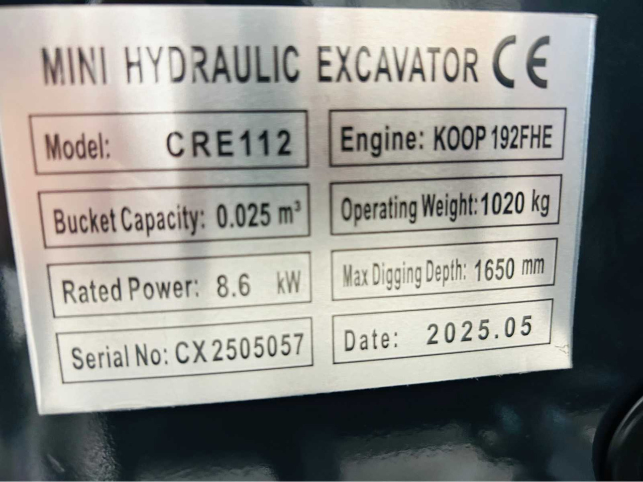 Mini excavator RTE CRE112: picture 8 Mini excavator RTE CRE112: picture 8