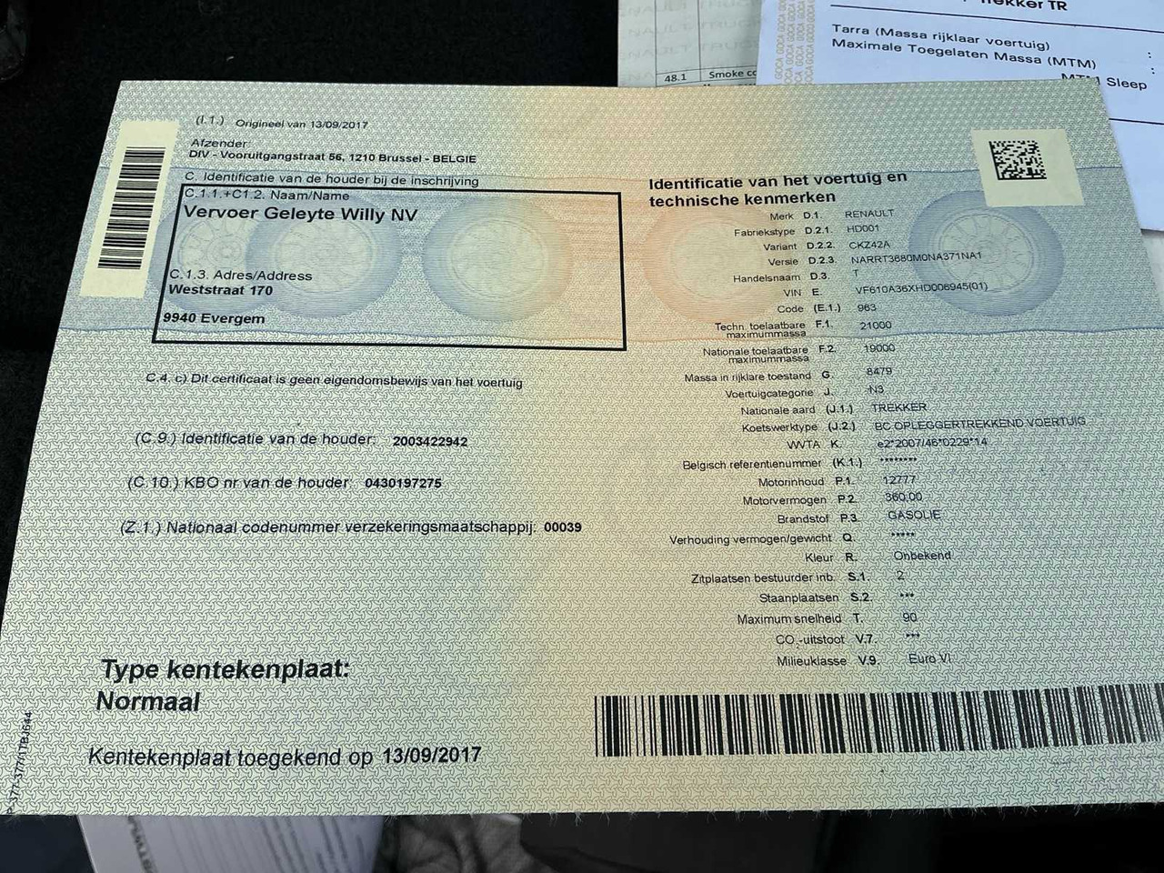 Truck 2017 RENAULT T480 COMFORT THD001 HIGH EDITION TRACTOR RENAULT T480 COMFORT: picture 29 Truck 2017 RENAULT T480 COMFORT THD001 HIGH EDITION TRACTOR RENAULT T480 COMFORT: picture 29