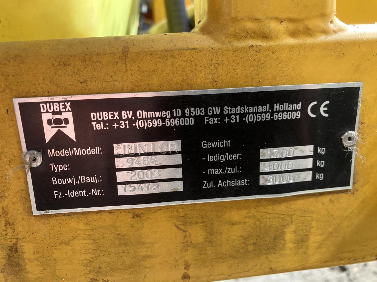 Dubex Junior 2500-27 - Trailed sprayer: picture 4 Dubex Junior 2500-27 - Trailed sprayer: picture 4