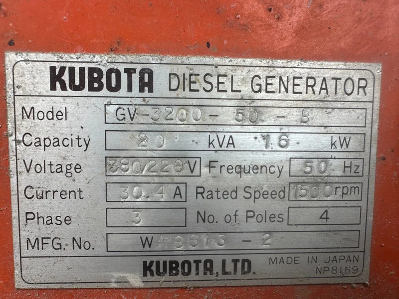Generator set Kubota GV 3200 20 kVA Silent geenratorset in 10 ft container xxl fuel tank: picture 5