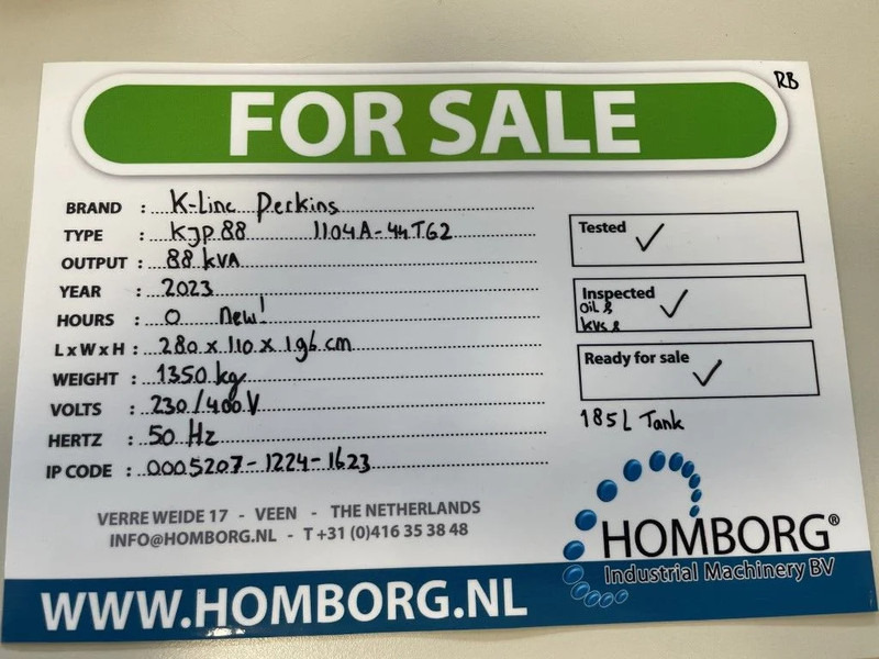 New Generator set Perkins 88 kVA Silent generatorset New !: picture 12 New Generator set Perkins 88 kVA Silent generatorset New !: picture 12