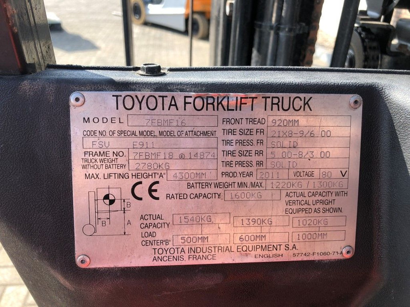 Toyota 1.6 ton Triplex Freelift Sideshift Elektra Heftruck - Electric forklift: picture 3 Toyota 1.6 ton Triplex Freelift Sideshift Elektra Heftruck - Electric forklift: picture 3