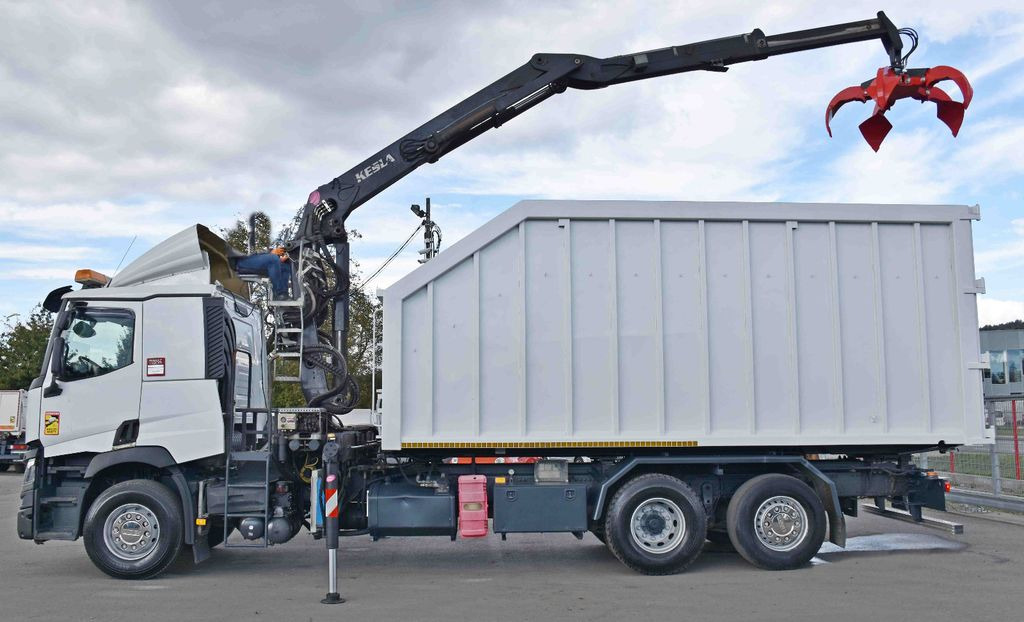 Renault C460* ABROLLKIPPER *KESLA 21172 * TOPZUSTAND - Hook lift truck, Crane truck: picture 5 Renault C460* ABROLLKIPPER *KESLA 21172 * TOPZUSTAND - Hook lift truck, Crane truck: picture 5