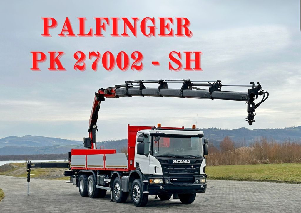 Scania P 450 * PK 27002 - SH + FUNK * 8x4 * TOPZUSTAND - Crane truck, Dropside/ Flatbed truck: picture 1 Scania P 450 * PK 27002 - SH + FUNK * 8x4 * TOPZUSTAND - Crane truck, Dropside/ Flatbed truck: picture 1