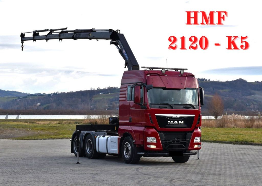 MAN TGX 28.480 Sattelzugmaschine + HMF 2120 K5/FUNK MAN TGX 28.480 Sattelzugmaschine + HMF 2120 K5/FUNK - Tractor unit: picture 1 MAN TGX 28.480 Sattelzugmaschine + HMF 2120 K5/FUNK MAN TGX 28.480 Sattelzugmaschine + HMF 2120 K5/FUNK - Tractor unit: picture 1